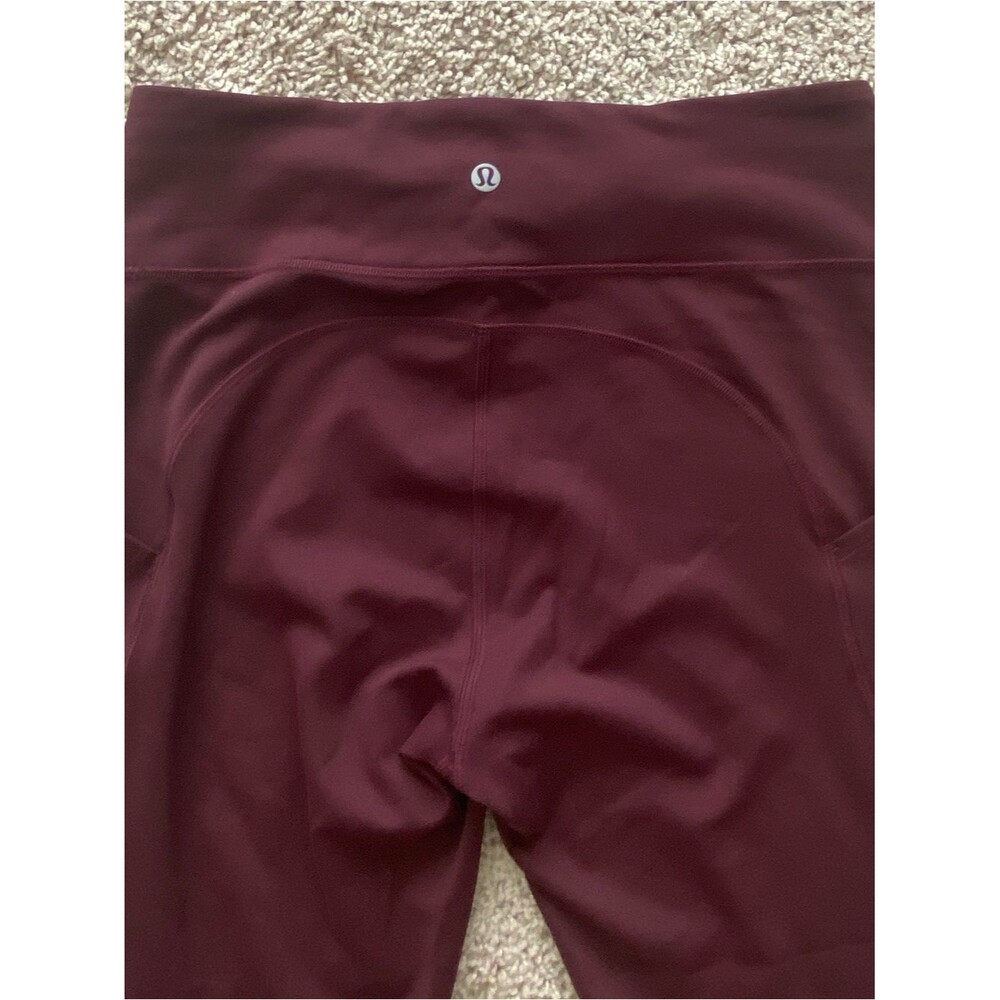 Lululemon Invigorate High-Rise Tight Workout Leggings 8 Medium Maroon Burgundy - Picture 7 of 9